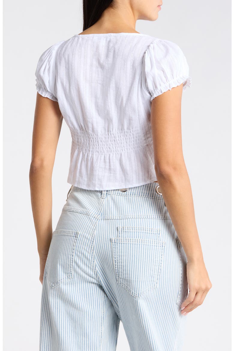 Textured Collar Top, Alternate, color, WHITE