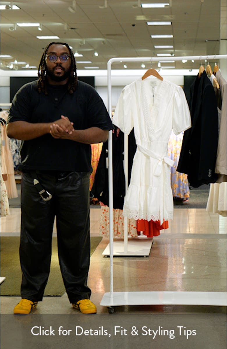 Connie Lace Trim Mini Wrap Dress, sales video thumbnail