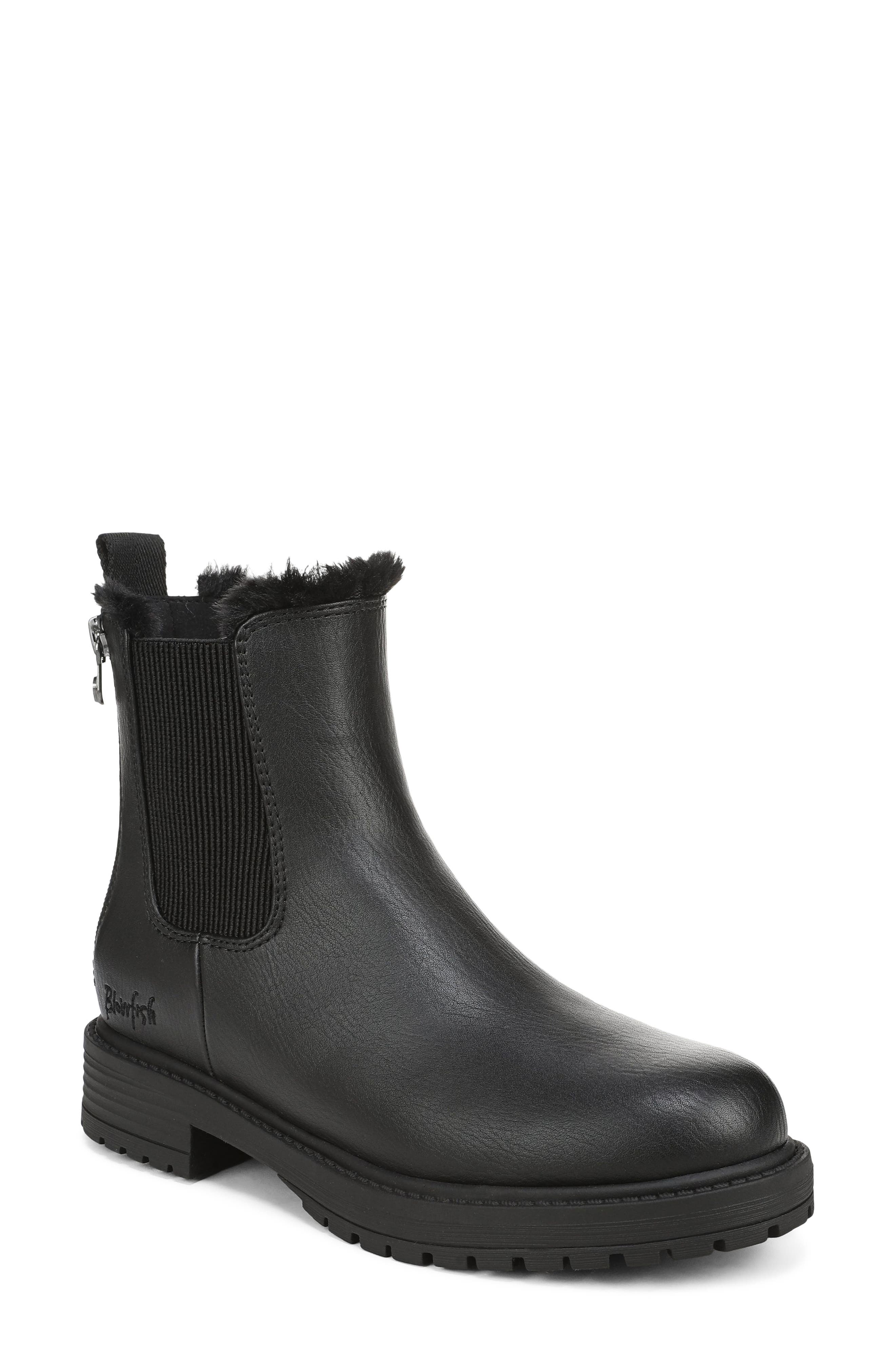 Amora Cozy Faux Leather Chelsea Boot, Main, color, BLACK FAUX LEATHER