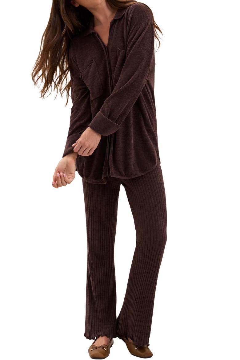 CozyChic Ultra Lite Patch Pocket Shacket, Alternate, color, UMBER