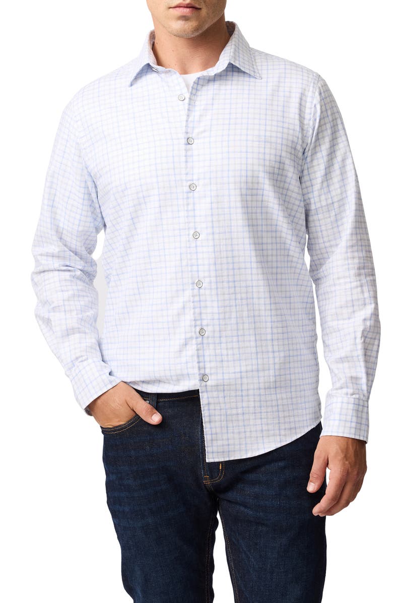 Rodd & Gunn Mount Victor Check Cotton & Linen Button-Up Shirt, Main, color,