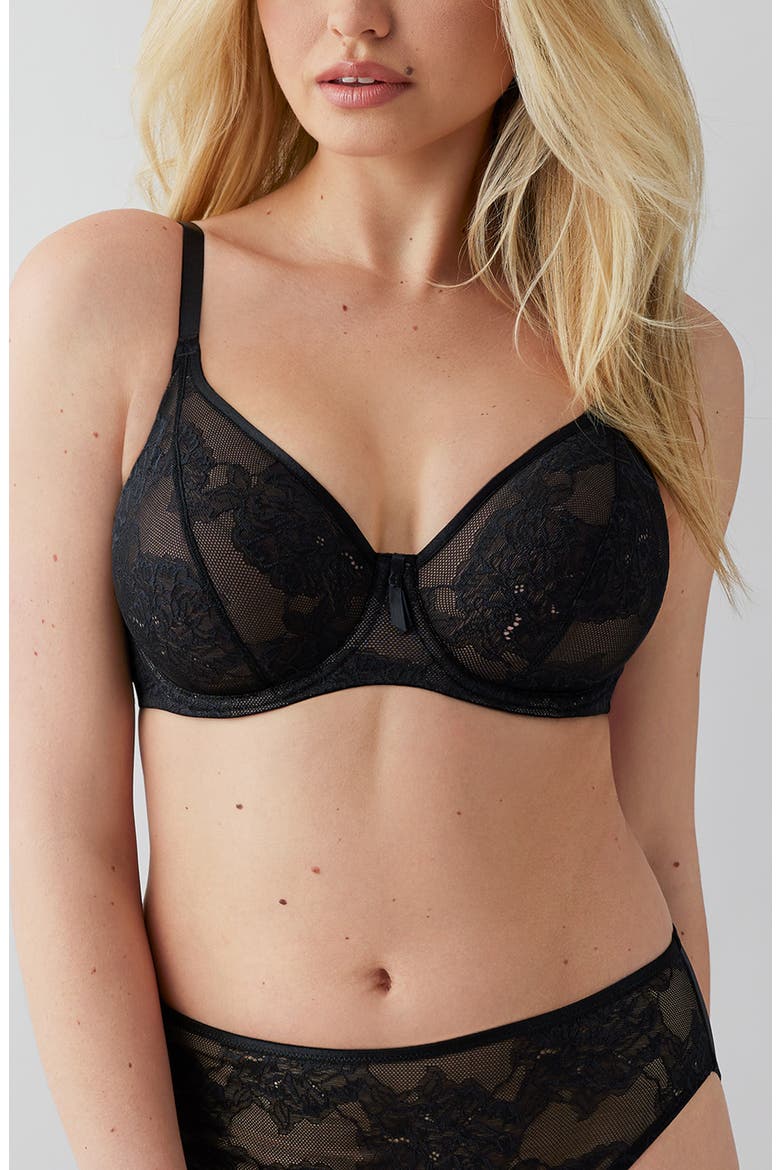 Full Bloom Underwire Bra, Main, color, BLACK