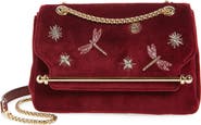 Strathberry x Cinq à Sept Mini East/West Embroidered Velveteen Shoulder Bag