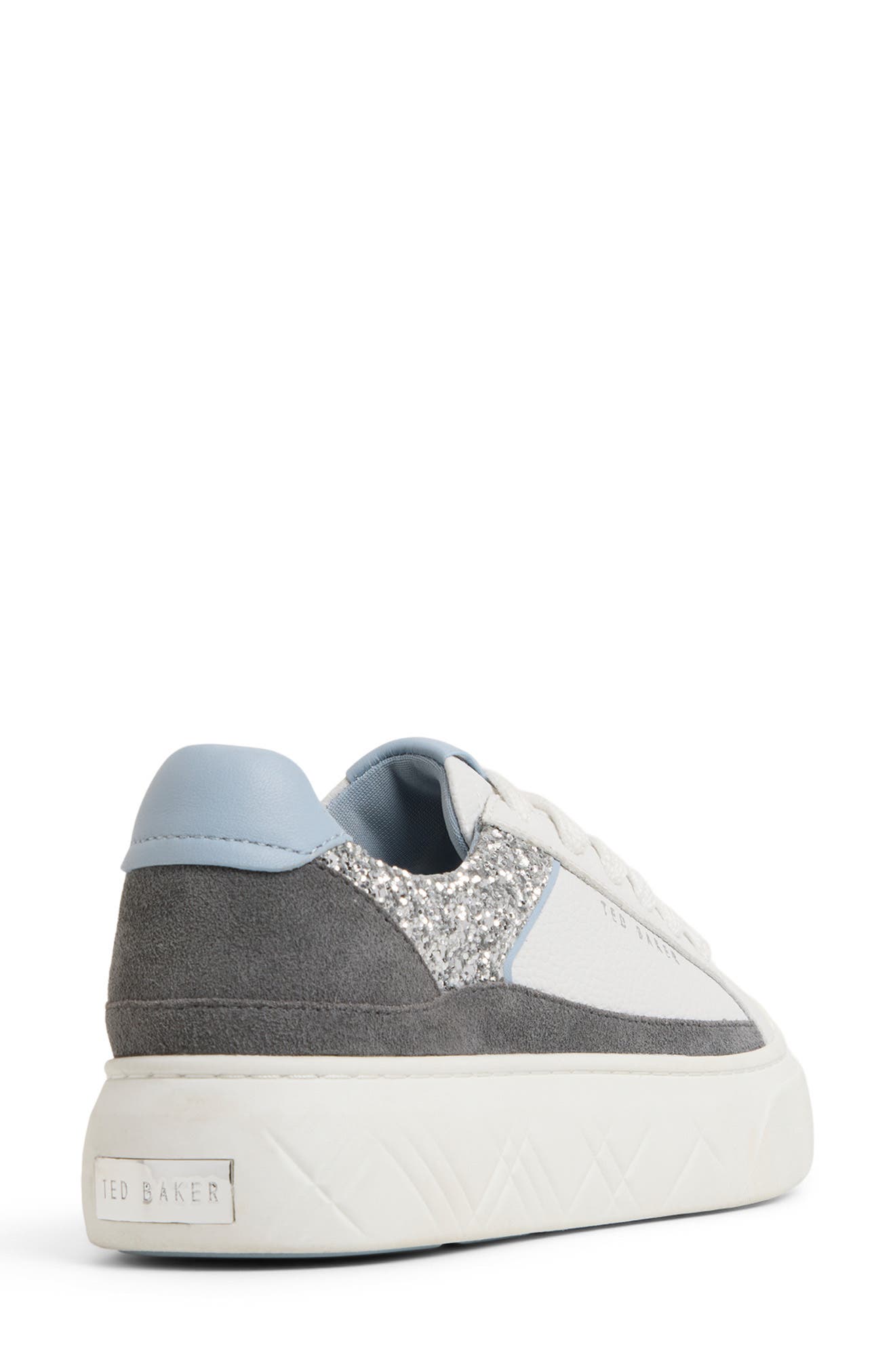 Ted Baker London Adison Platform Sneaker, Alternate, color, White/ Silver