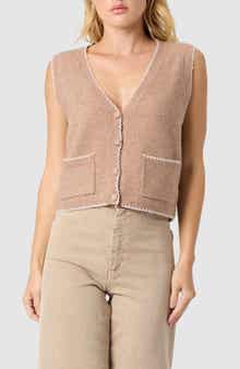 All in Favor Contrast Stitch Sweater Vest