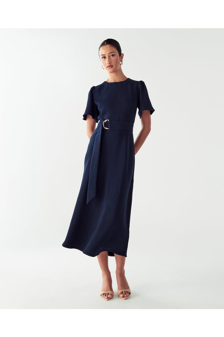 Bessi Midi Dress, Alternate, color, Navy Blue