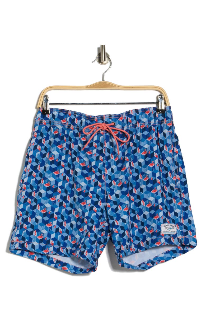BEACH BROS Triangular Escape Swim Trunks, Main, color, Blue