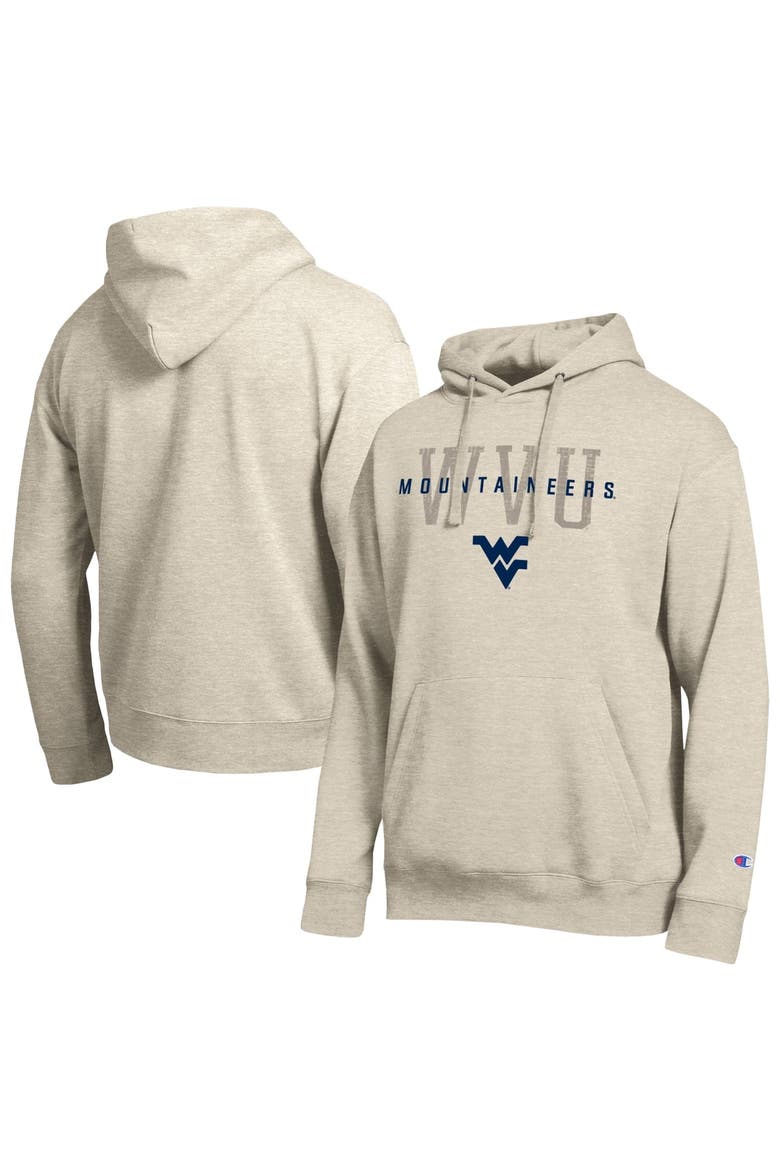 Men's Champion  Oatmeal West Virginia Mountaineers All-Star Neutral Stack Hoodie, Main, color, Oatmeal