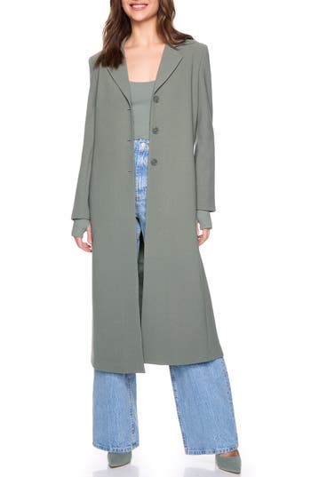 Susana Monaco Pebble Midi Blazer In Green
