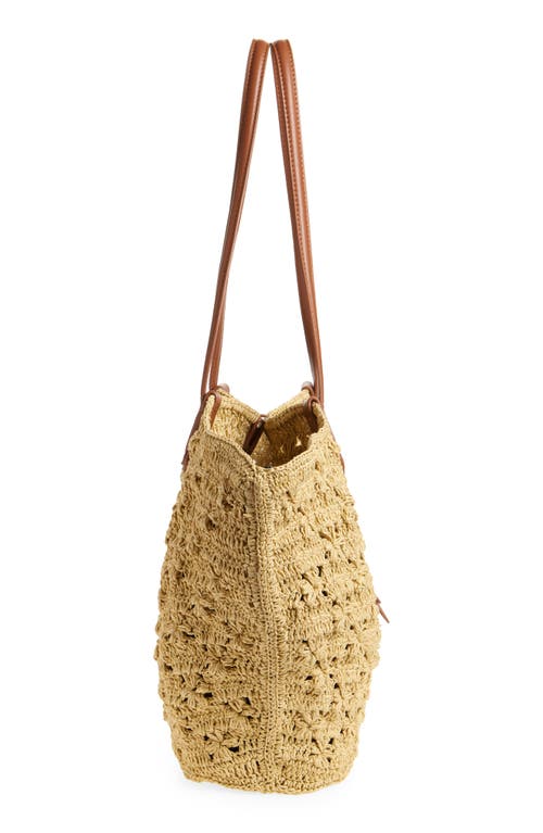 SAM EDELMAN SAM EDELMAN LAYLA FLORAL RAFFIA TOTE BAG