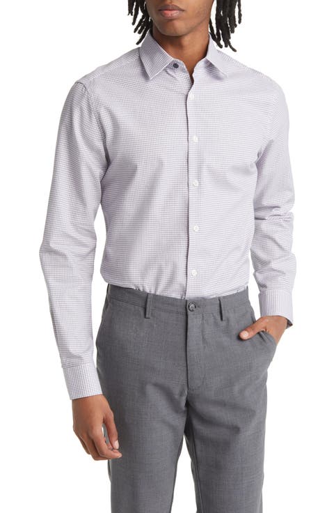 Tailored Fit Box Check Dress Shirt