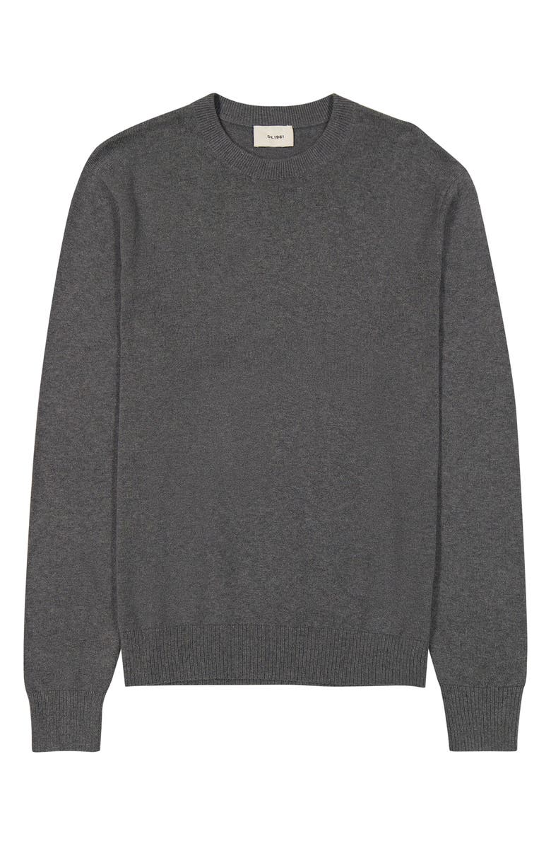 DL1961 Cotton & Cashmere Crewneck Sweater, Alternate, color, Charcoal Grey