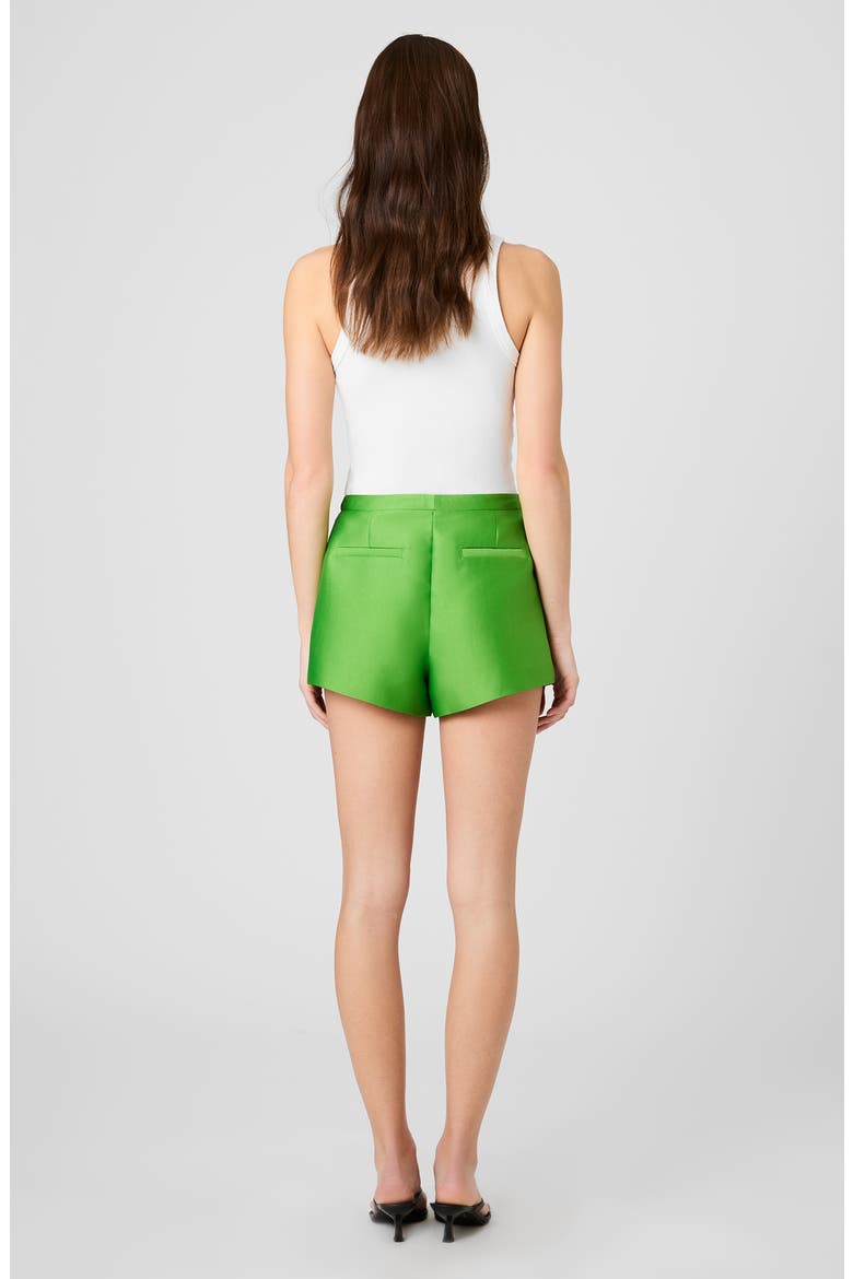 Structured Taffeta Relaxed Fit Shorts, Alternate, color, BOTANICA GREEN