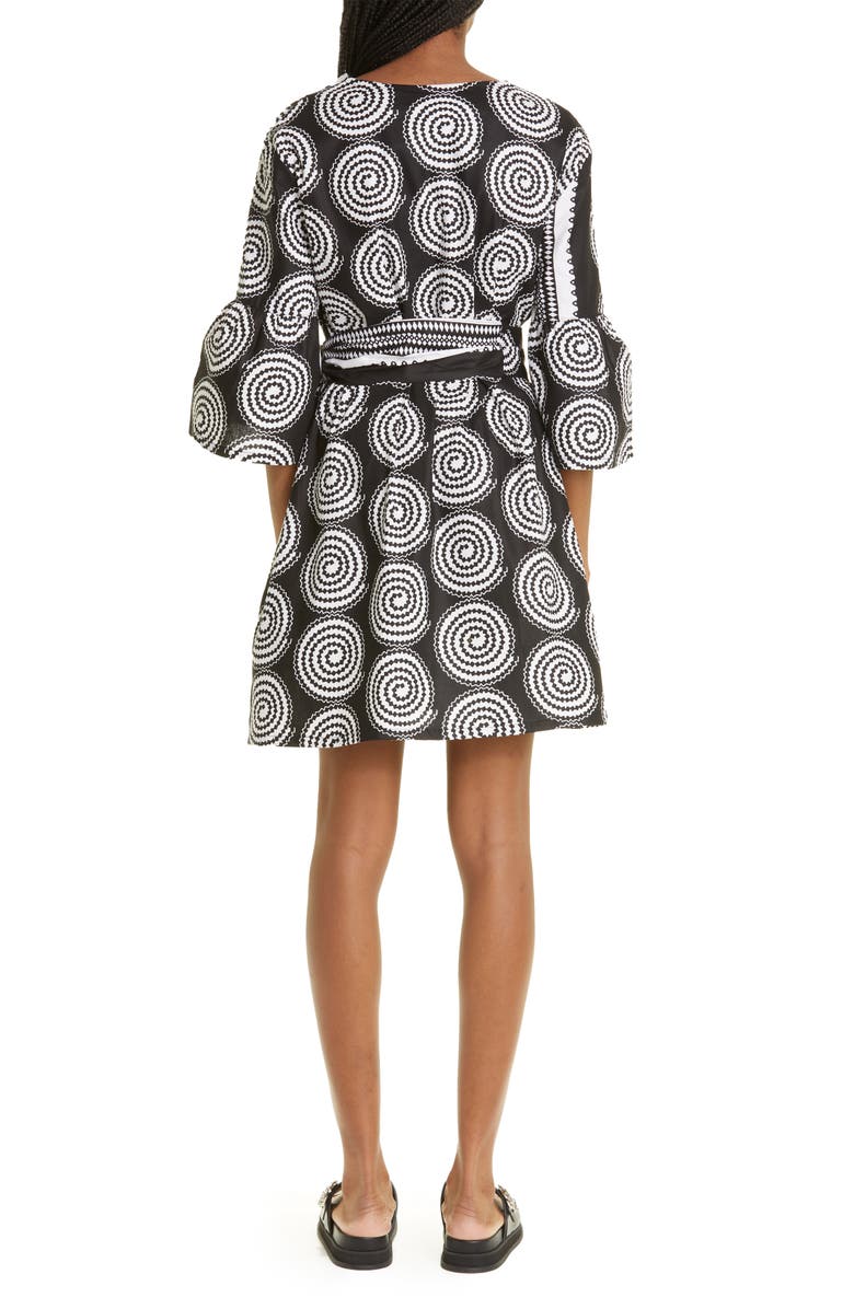 The Oula Company Abstract Print Tie Front Shift Dress, Alternate, color, 