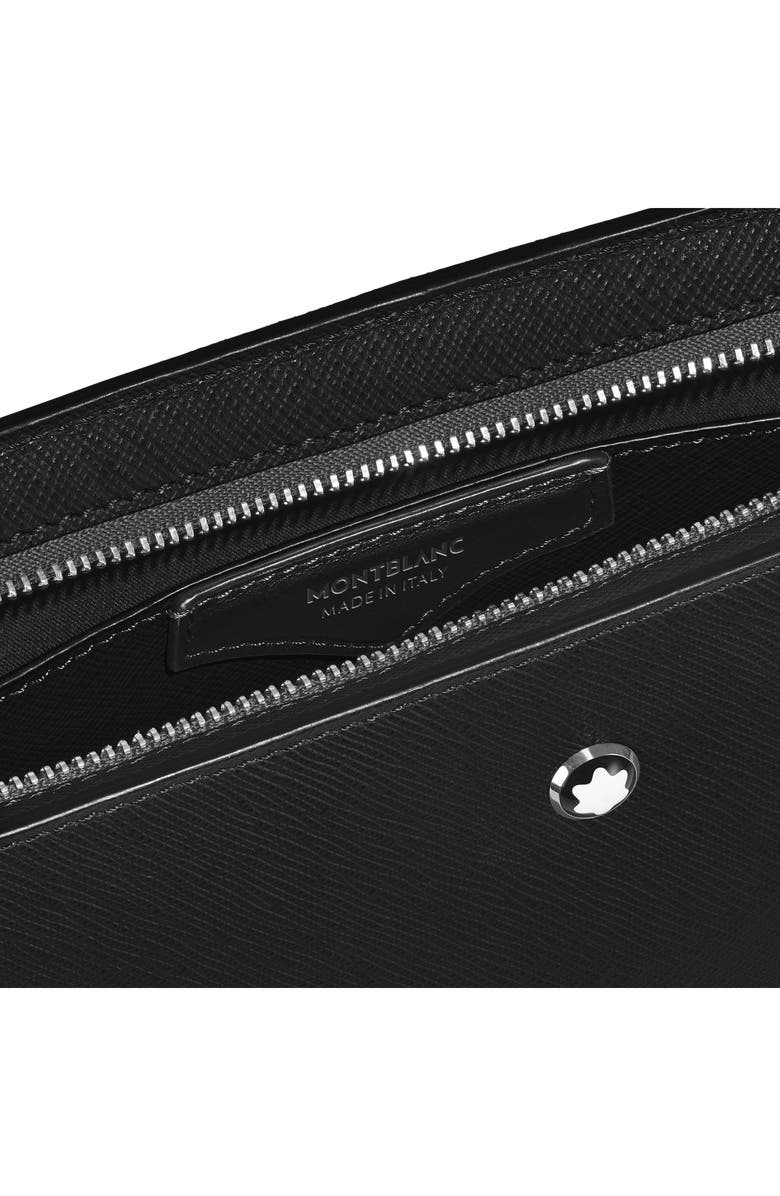 Montblanc Sartorial Leather Zip Pouch, Alternate, color, Black