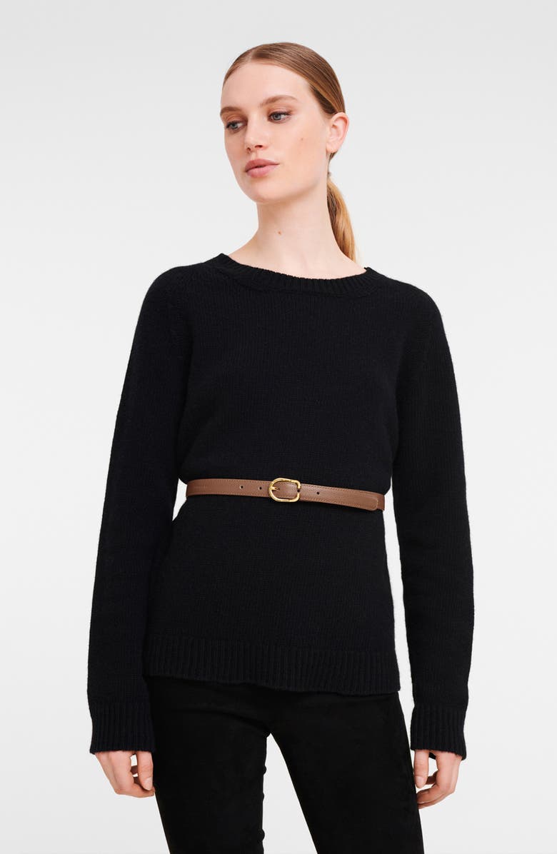 Longchamp Le Foulonné Leather Belt, Alternate, color,