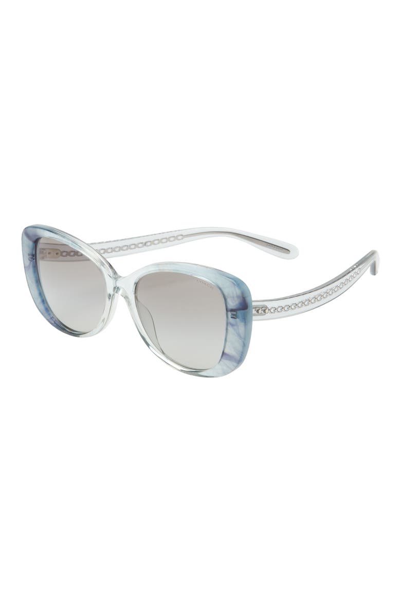 57mm Rectangle Sunglasses, Alternate, color, ROSE GOLD BLK