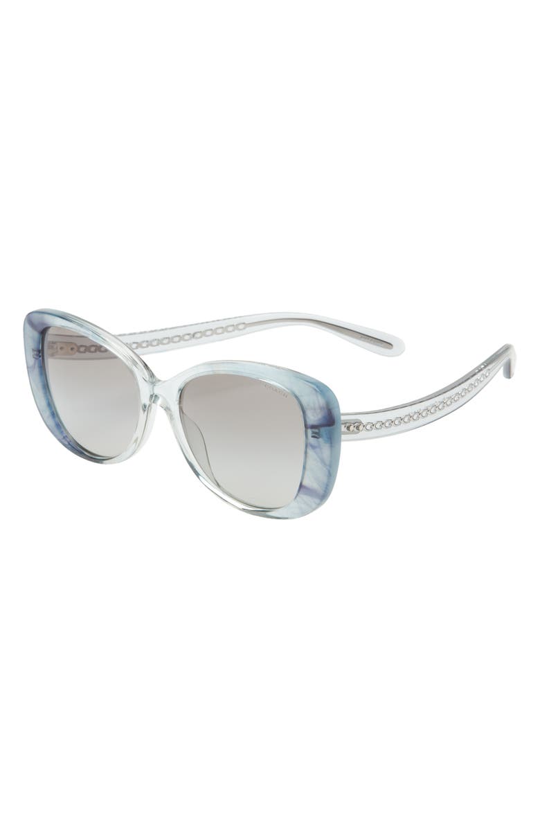 COACH 57mm Rectangle Sunglasses, Alternate, color, Rose Gold Blk