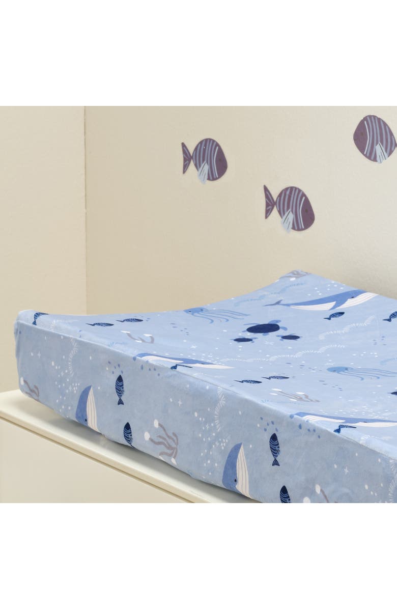 Lambs & Ivy Bubbles and Squirt Soft Changing Pad Cover, Alternate, color, Blue