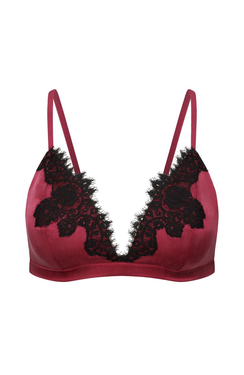 Adore Me Vegan Unlined Bralette Bra, Alternate, color, Dark Red