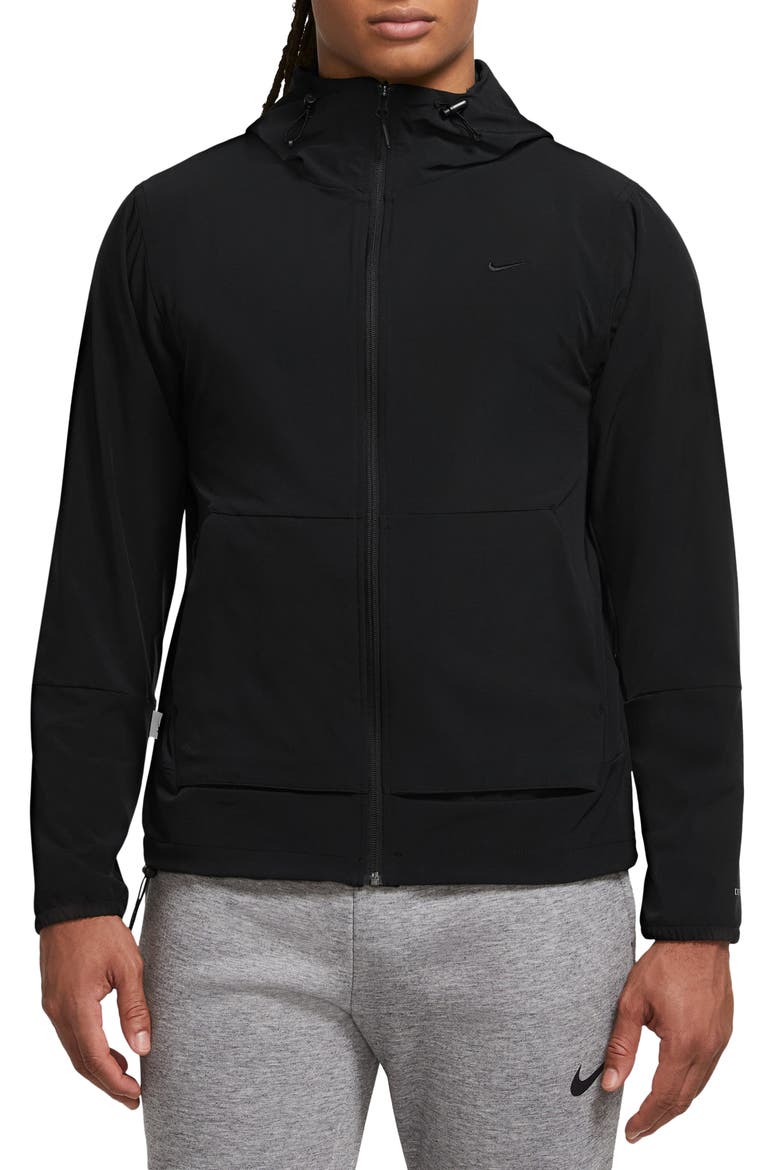 Repel Unlimited Dri-FIT Hooded Jacket, Main, color, 010 BLACK/BLACK