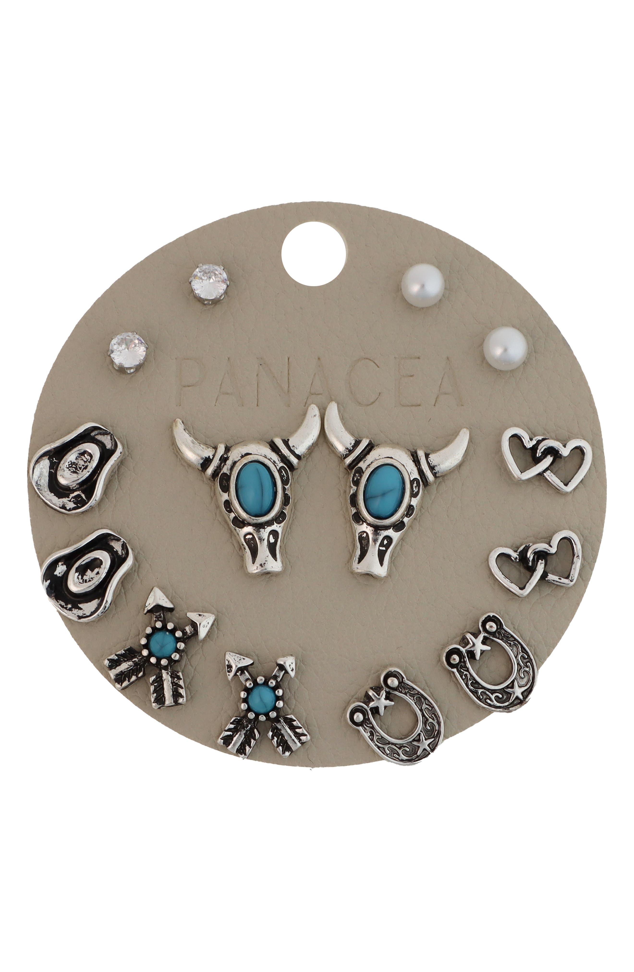 Panacea Western Set of 7 Assorted Stud Earrings