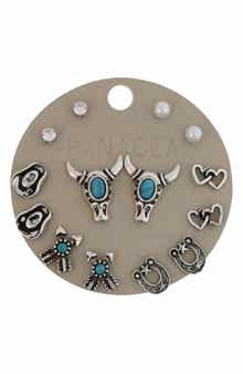 Western Set of 7 Assorted Stud Earrings