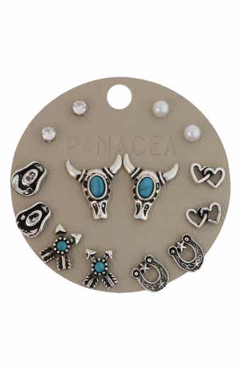 Western Set of 7 Assorted Stud Earrings