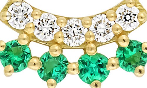 Bony Levy El Mar 18k Yellow Gold Emerald & Diamond Curved Bar Pendant Necklace In 18k Yellow Gold