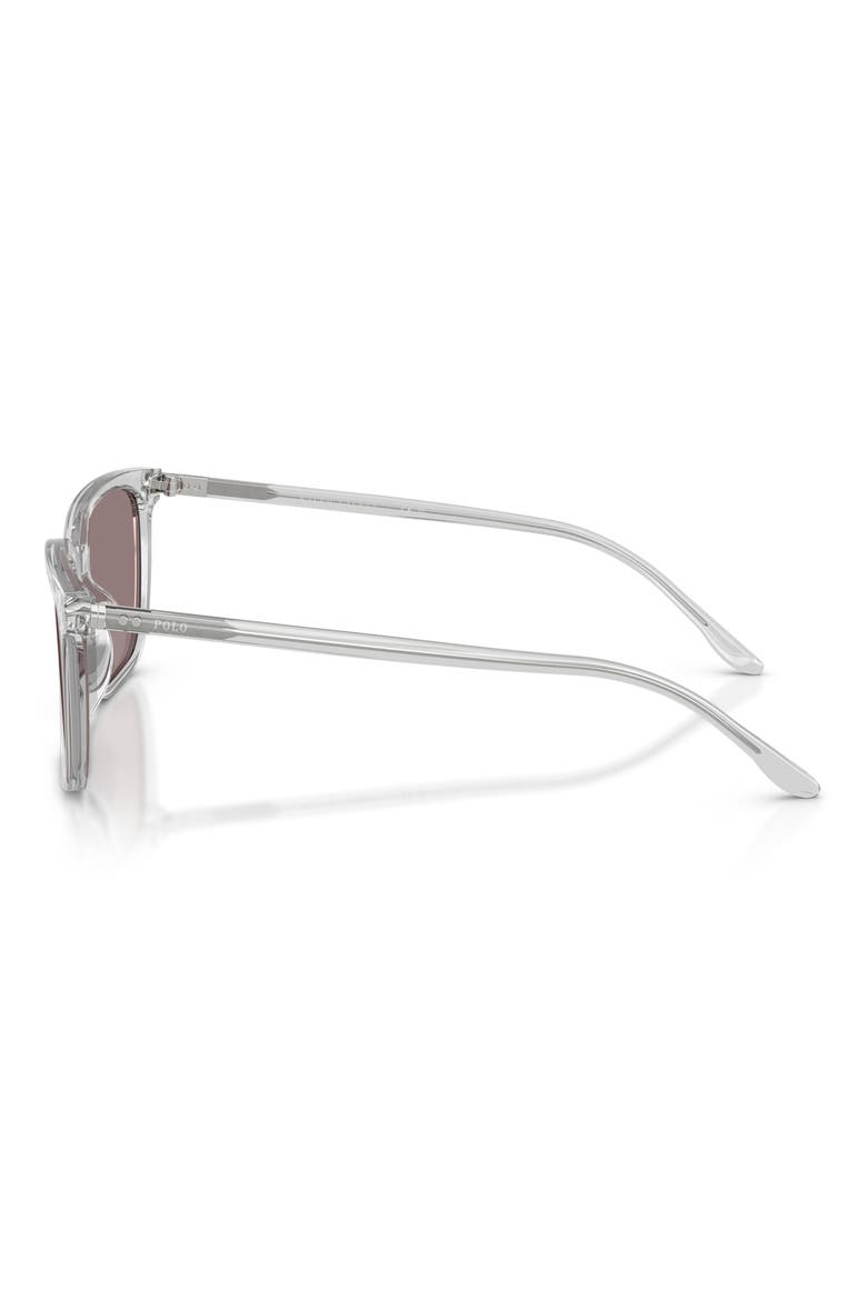56mm Square Sunglasses, Alternate, color, TRANSPARENT GREY / PURPLE
