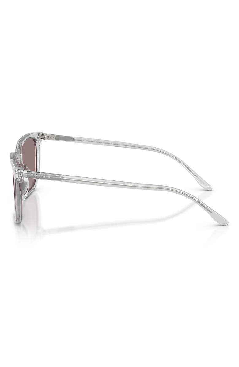 Polo Ralph Lauren 56mm Square Sunglasses, Alternate, color, Transparent Grey / Purple