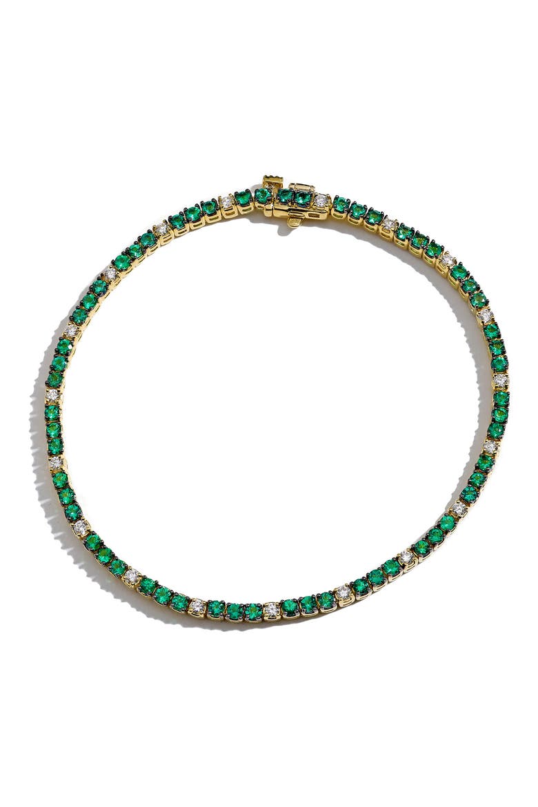 Gemstone & Diamond Tennis Bracelet, Main, color, EMERALD