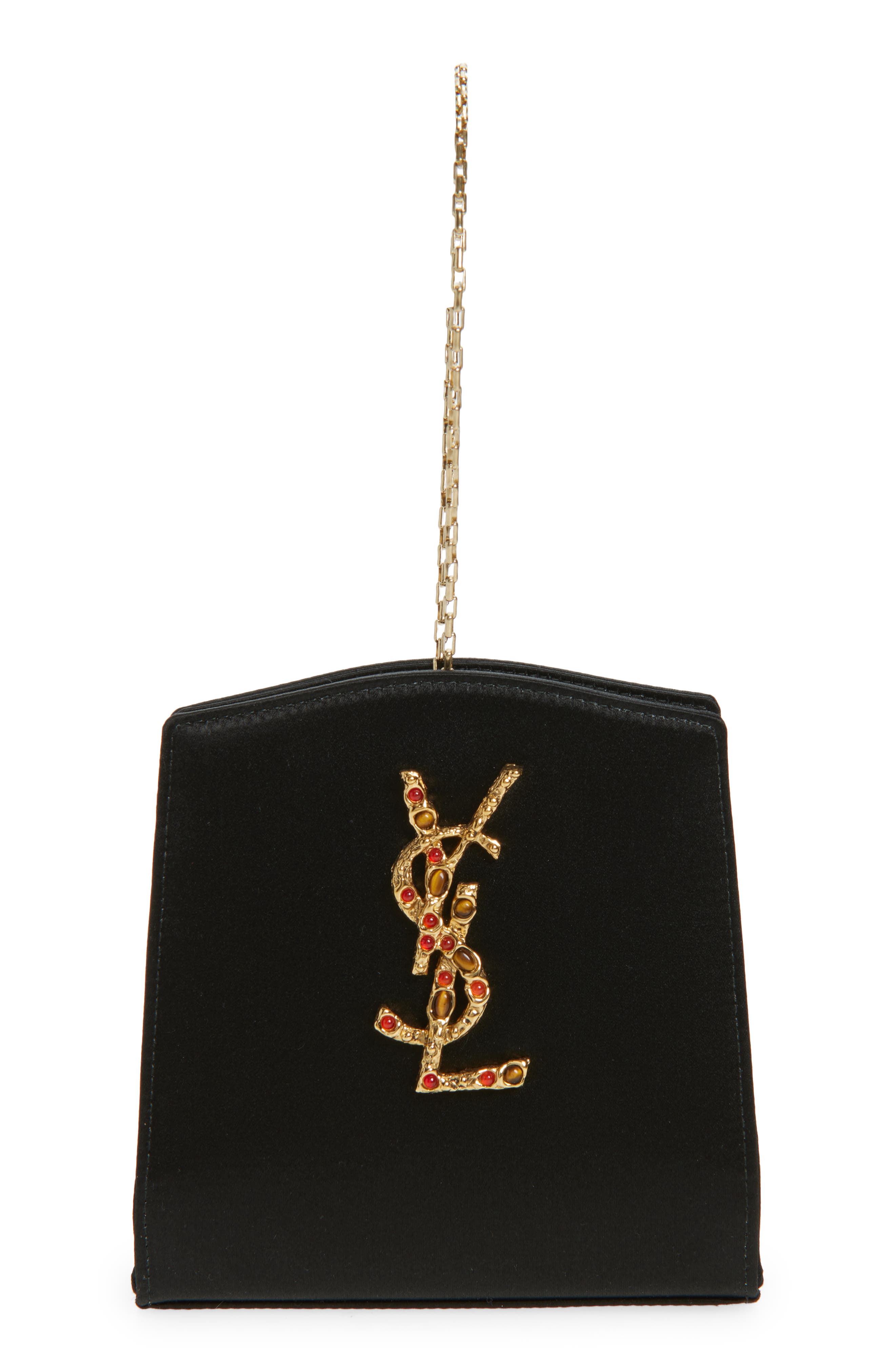 Saint Laurent Mini Sac À Bijoux Satin Bag, Main, color, 