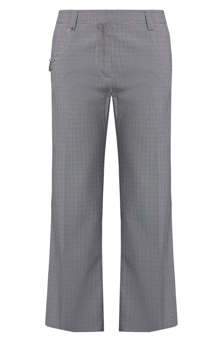 LIONESS Bessette Low Rise Chain Detail Plaid Pants, Alternate, color, Onyx Gingham