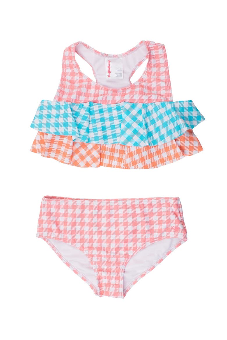Toddler Girls Flounce Bikini, Main, color, Seaside Gingham Color Block