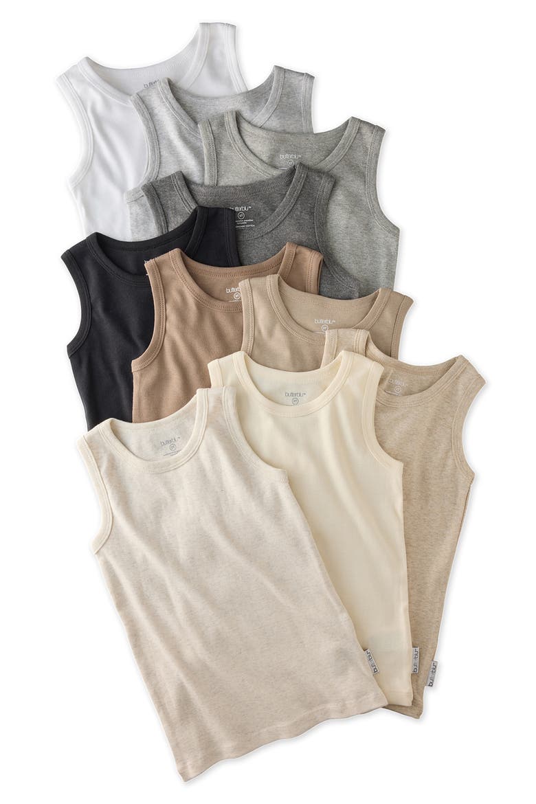 Assorted 10-Pack Malone Organic Cotton Tanks, Main, color, STONE NATURAL RAINBOW