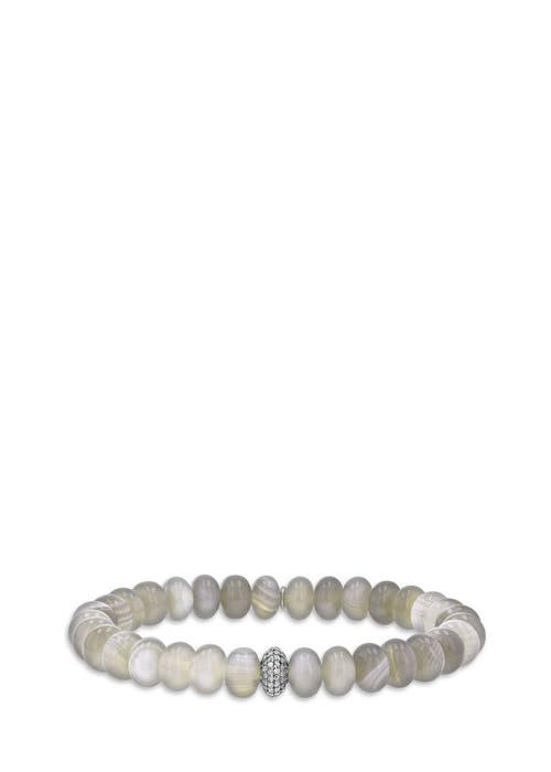 Sheryl Lowe Botswana Agate 8mm Bead Bracelet With Diamond Donut