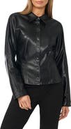 Halogen® Faux Leather Long Sleeve Top