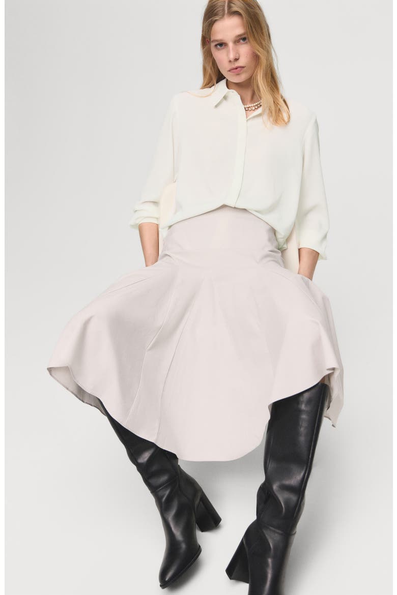 Fluid Long Sleeve Button-Up Shirt, Alternate, color, OFF WHITE
