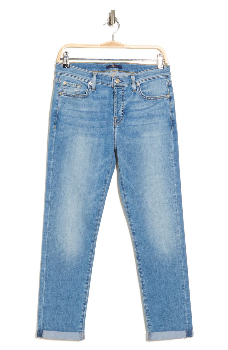 7 For All Mankind Josefina Squiggle Mid Rise Straight Leg Jeans, Alternate, color, Ibiza