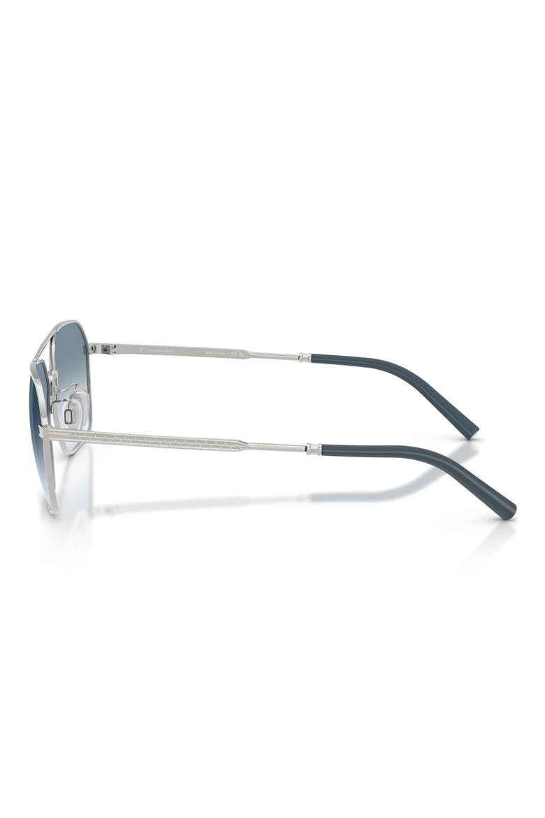 58mm Roger Federer R-17 Irregular Sunglasses, Alternate, color, BRUSHED SILVER / SKY
