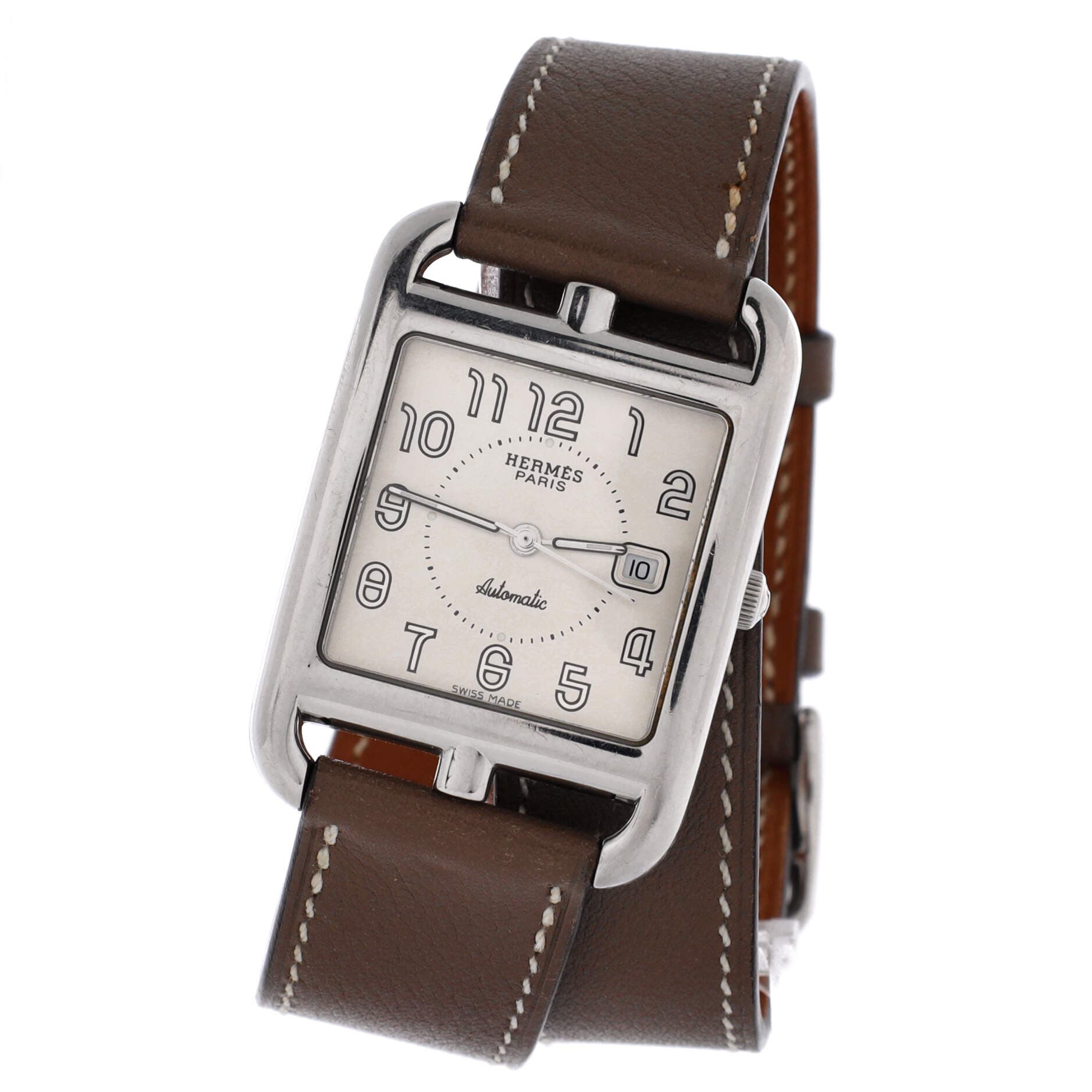 Cape Cod Double Tour Automatic Watch Stainless Steel and Leather 29, Main, color, Grey