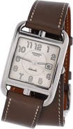 Pre-Owned Hermes Cape Cod Double Tour Automatic Watch Stainless Steel and Leather 29