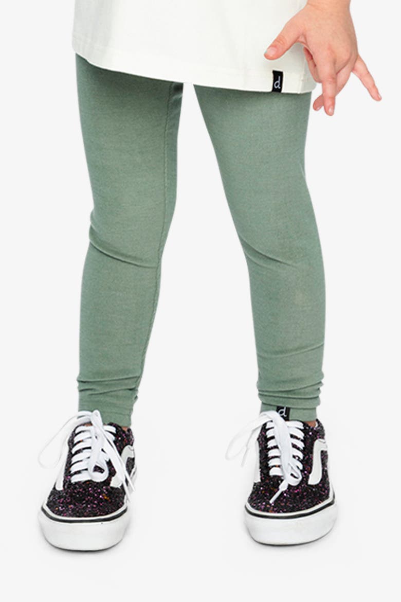 Ribbed Elastic Waist Logo Patch Leggings, Alternate, color, Green Printed Green