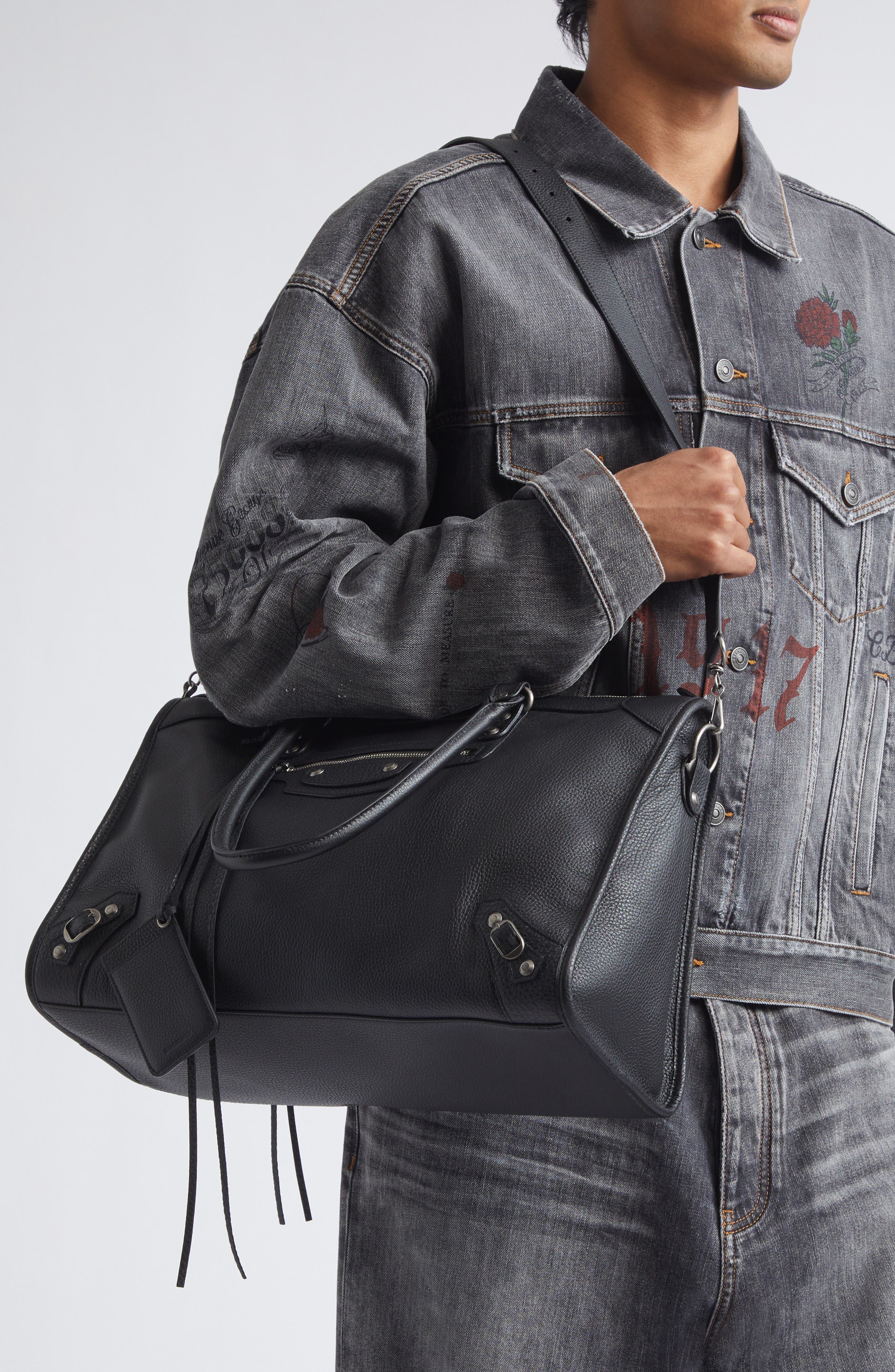 Balenciaga Le City Business Duffle Bag, Alternate, color, 1000 Black