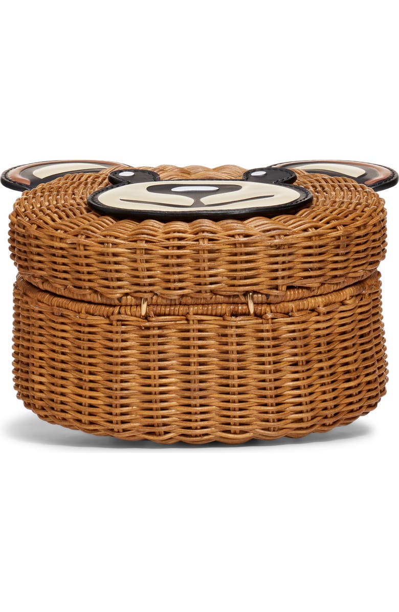 Moschino Straw Teddy Crossbody Bag, Alternate, color,