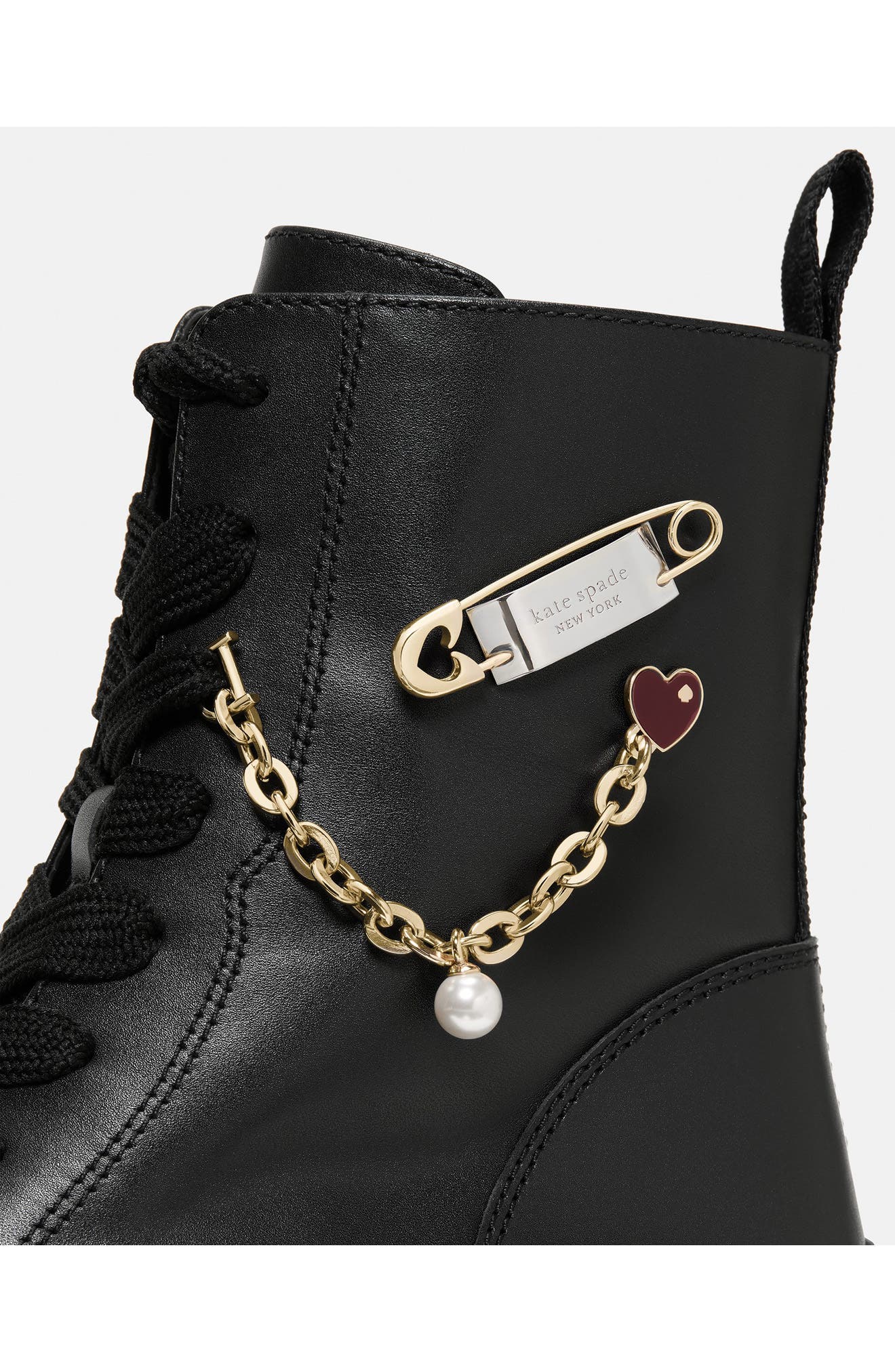 Sam Icon Leather Combat Boot, Alternate, color, BLACK