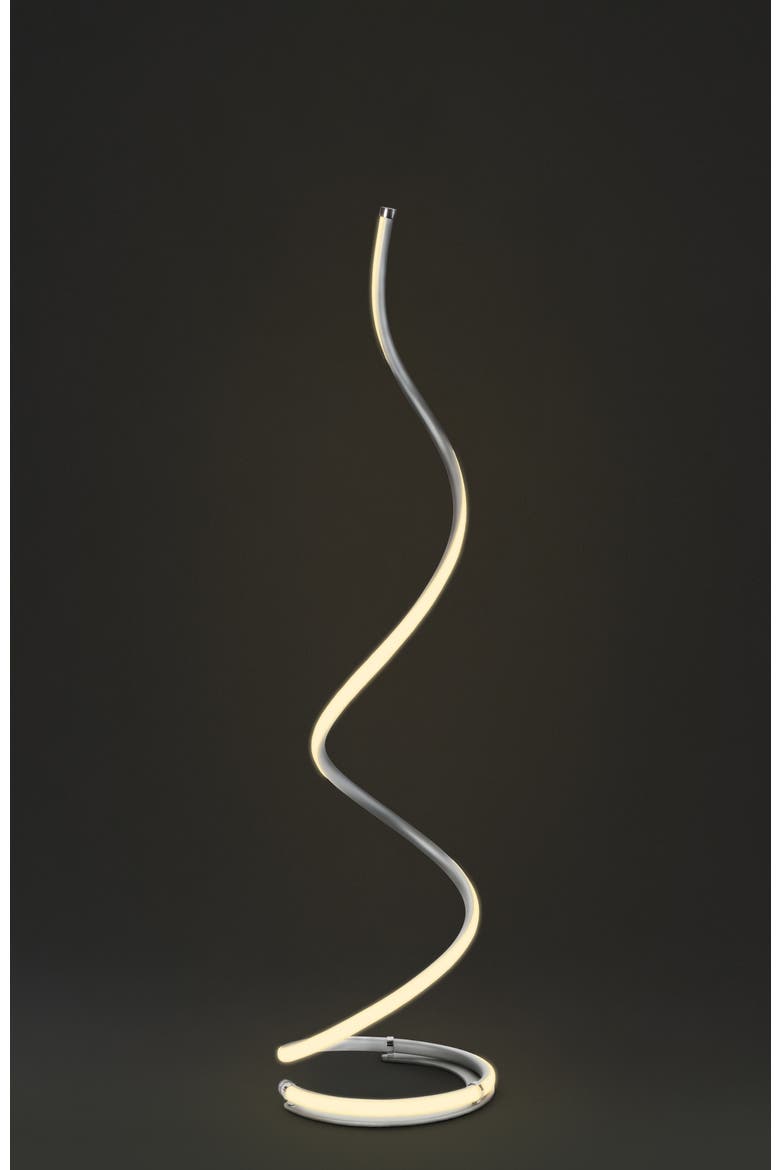 Allure 38" Spiral LED Floor Lamp with Built-In 3-Way Dimmer Function, Alternate, color, Polished Silver