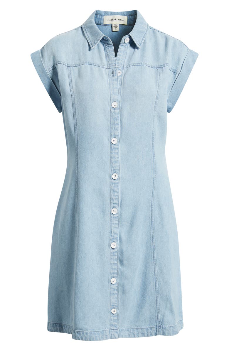 Cloth & Stone Seamed Denim Dress, Main, color, Cool Capri Wash
