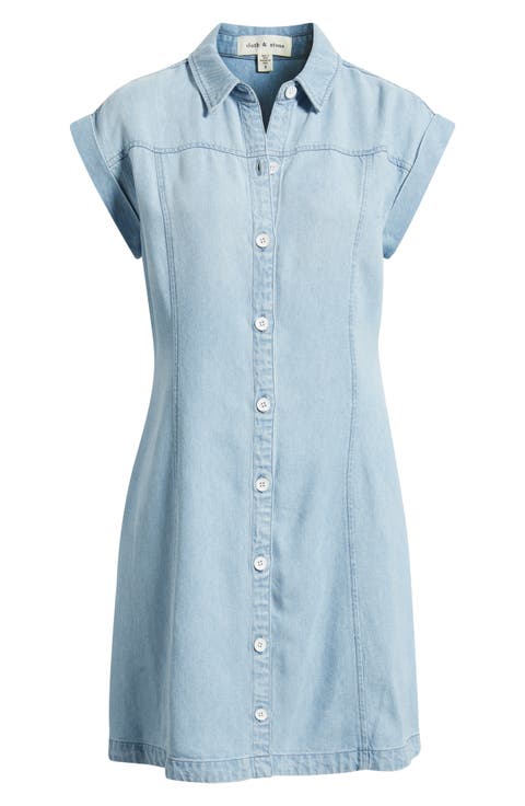 Seamed Denim Dress